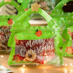 5pcs Christmas Self Adhesive Treat Bag Candy Bags Resealable Bags