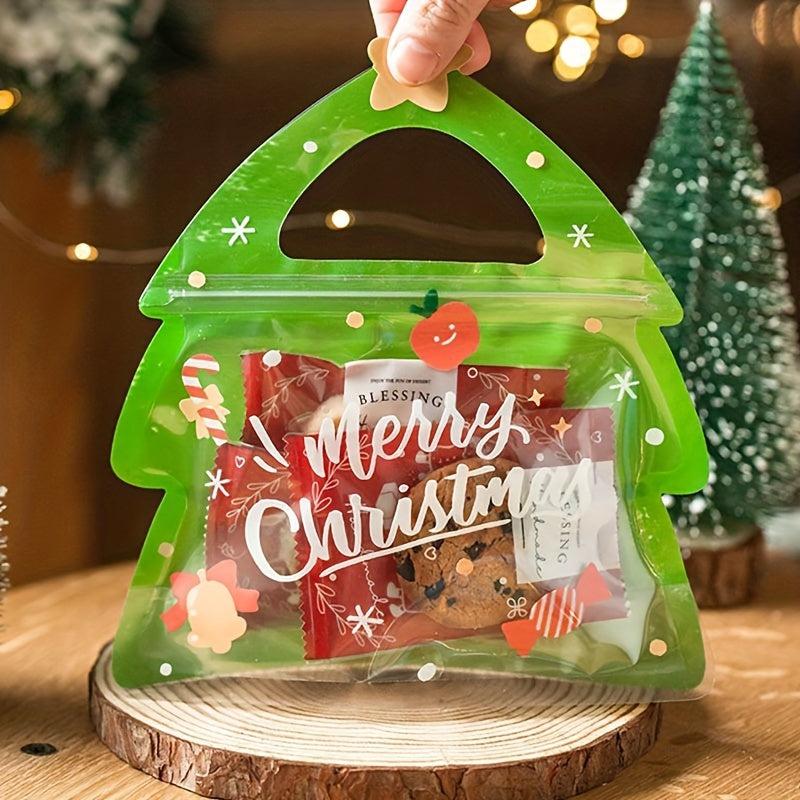 5pcs Christmas Self Adhesive Treat Bag Candy Bags Resealable Bags
