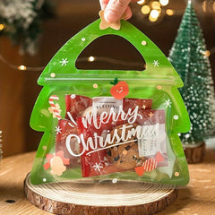 5pcs Christmas Self Adhesive Treat Bag Candy Bags Resealable Bags