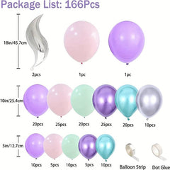 Mermaid Balloon Garland Set Party Decoration with Metallic Purple Pink Balloons