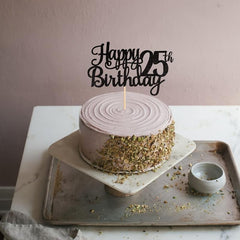 Happy 25th Birthday Cake Topper Glitter Cheers Fabulous Cake Decoration