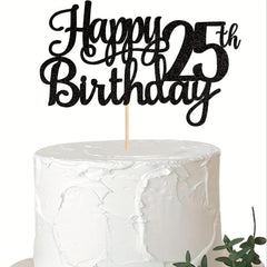 Happy 25th Birthday Cake Topper Glitter Cheers Fabulous Cake Decoration