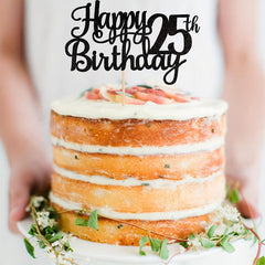 Happy 25th Birthday Cake Topper Glitter Cheers Fabulous Cake Decoration