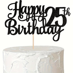 Happy 25th Birthday Cake Topper Glitter Cheers Fabulous Cake Decoration