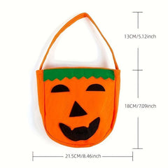 2pcs Halloween Pumpkin Candy Bags Non-Woven Fabric Handheld Party Supplies