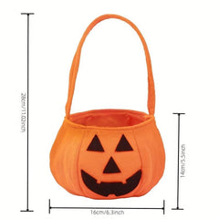 2pcs Halloween Pumpkin Candy Bags Non-Woven Fabric Handheld Party Supplies