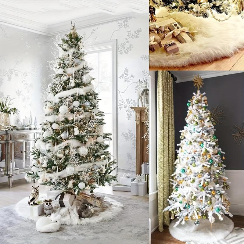 Plush Rabbit Hair Christmas Tree Skirt Decorations