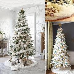 Plush Rabbit Hair Christmas Tree Skirt Decorations
