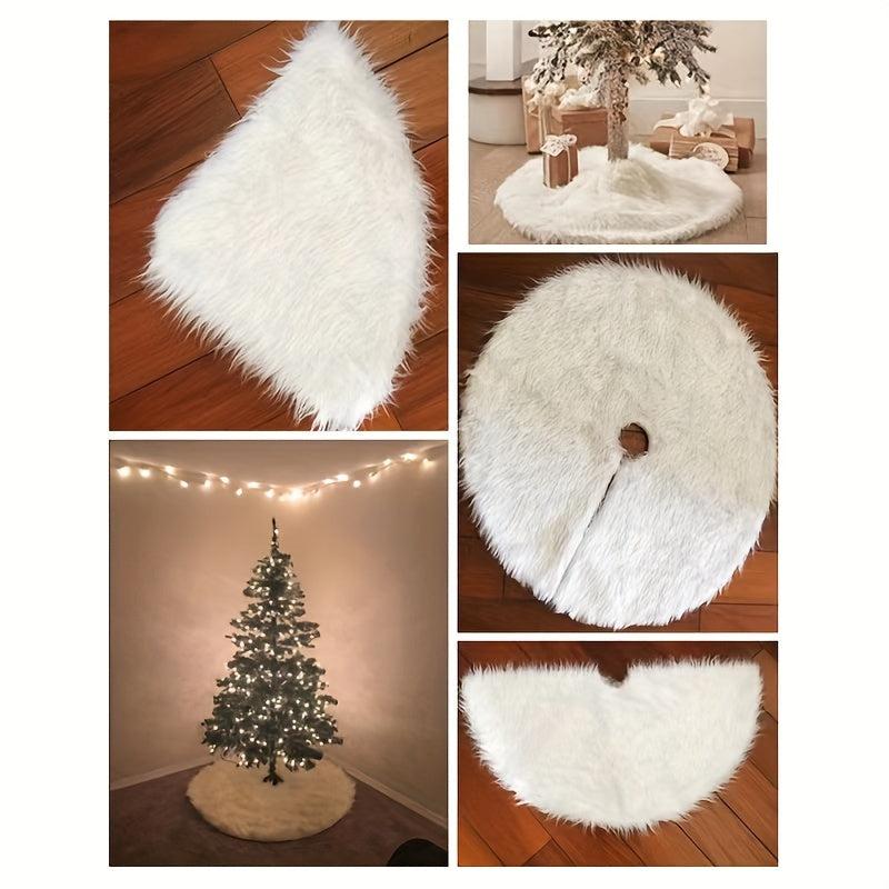 Plush Rabbit Hair Christmas Tree Skirt Decorations