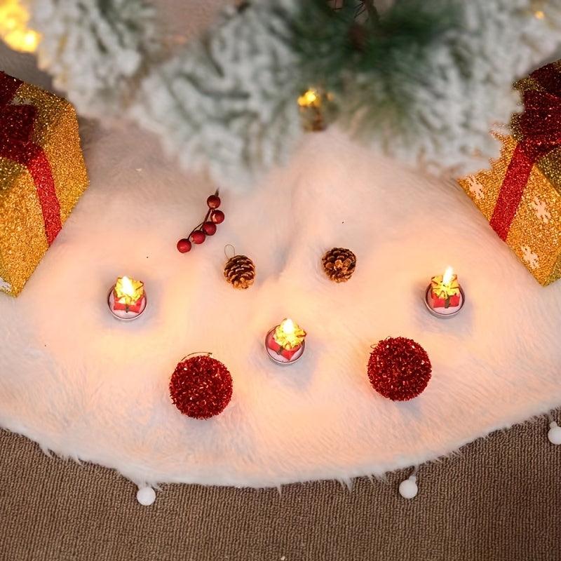 Plush Rabbit Hair Christmas Tree Skirt Decorations
