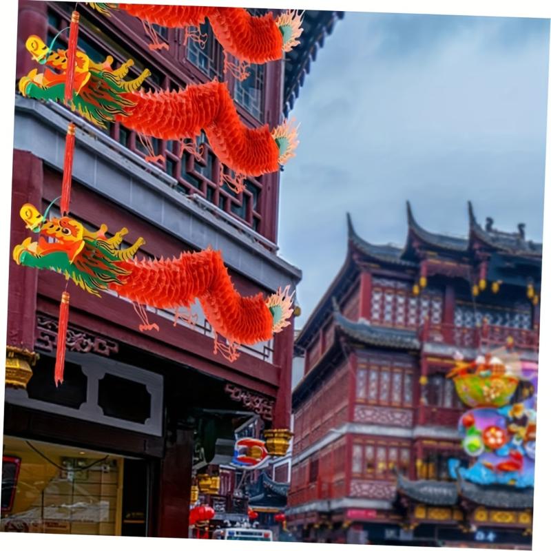 Dragon Shape Paper Lantern Spring Scene Decoration