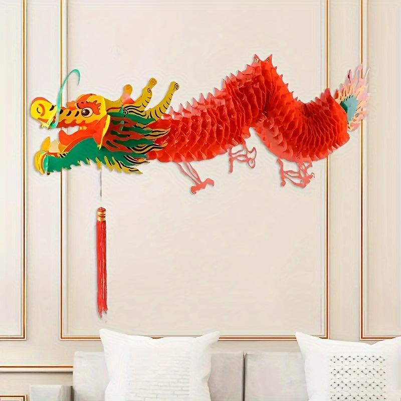 Dragon Shape Paper Lantern Spring Scene Decoration