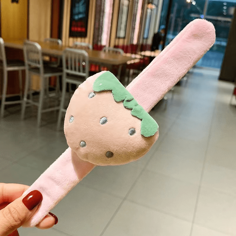 Cartoon Snap Ring Plush Bracelet for Girls