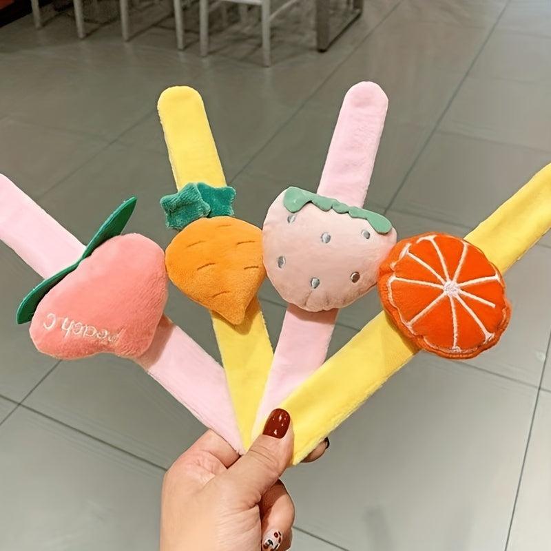 Cartoon Snap Ring Plush Bracelet for Girls
