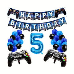 Gamepad Birthday Party Number Balloon Pull Flag Set