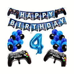 Gamepad Birthday Party Number Balloon Pull Flag Set