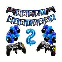 Gamepad Birthday Party Number Balloon Pull Flag Set