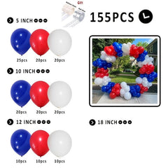 155pcs Red Latex Balloon Garland Arch Kit