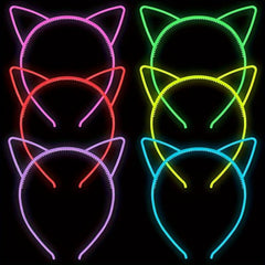 Glowing Cat Ears Hairband Luminous Hairband Women Birthday Headwear