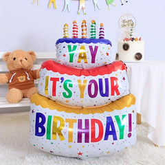 Cake Decorations 3-layer Cake Aluminum Film Balloon Birthday Party Props