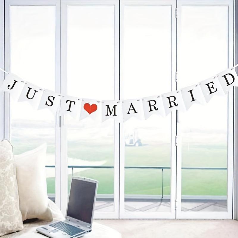 Just Married Wedding Banner Set Reception Wedding Decoration