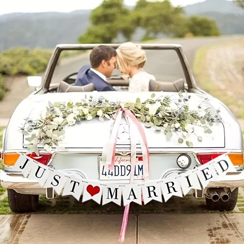 Just Married Wedding Banner Set Reception Wedding Decoration