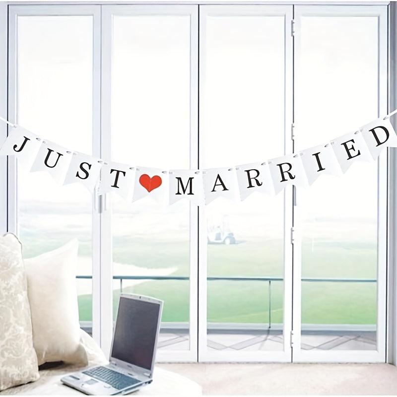 Just Married Wedding Banner Set Reception Wedding Decoration