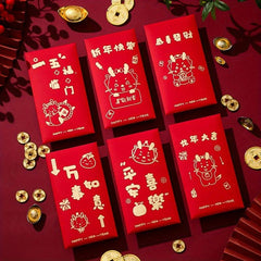 6pcs Dragon Year Red Envelope Bag Lucky Universal Red Envelope