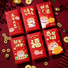 6pcs Dragon Year Red Envelope Bag Lucky Universal Red Envelope