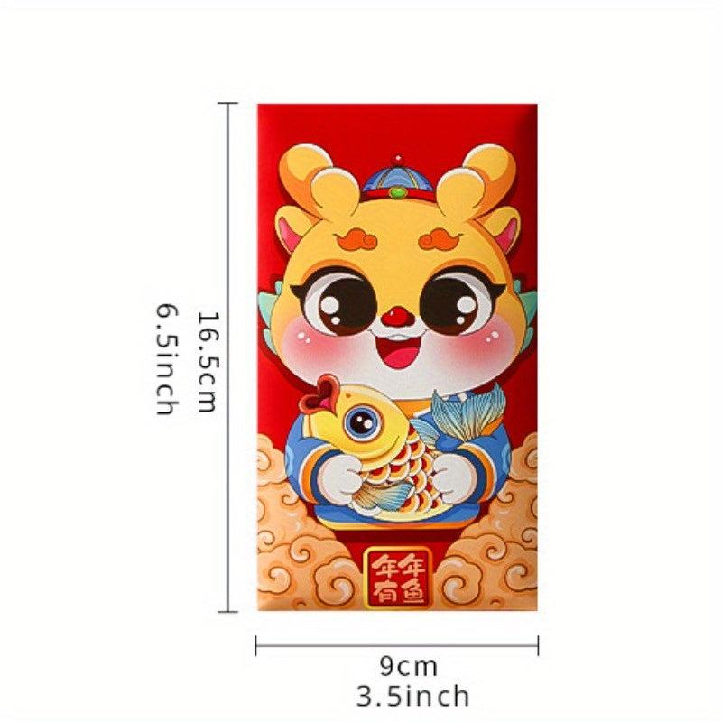 6pcs Dragon Year Red Envelope Bag Lucky Universal Red Envelope