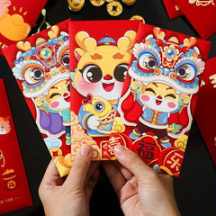 6pcs Dragon Year Red Envelope Bag Lucky Universal Red Envelope