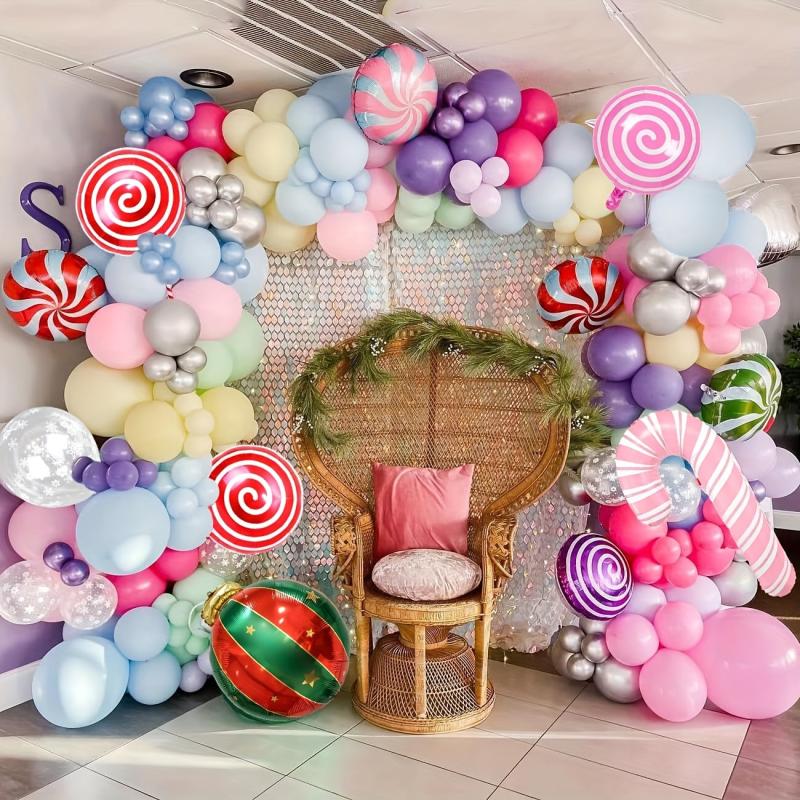 158pcs Christmas Balloon Garland Arch Kit Christmas Candy Balloons Arch