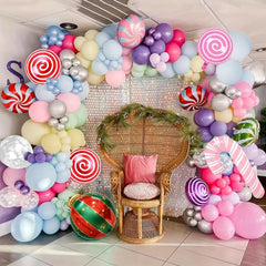 158pcs Christmas Balloon Garland Arch Kit Christmas Candy Balloons Arch