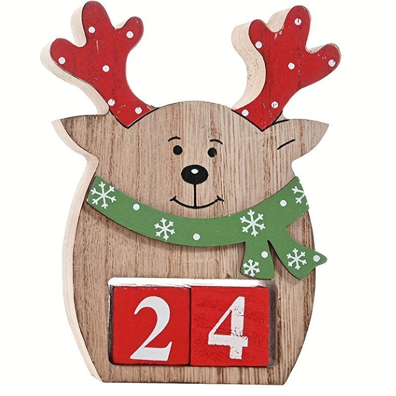 Desktop Christmas DIY Calendar Countdown Decoration Wooden Christmas Signs