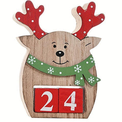 Desktop Christmas DIY Calendar Countdown Decoration Wooden Christmas Signs