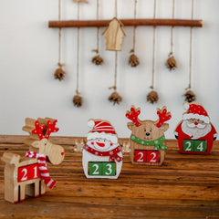 Desktop Christmas DIY Calendar Countdown Decoration Wooden Christmas Signs