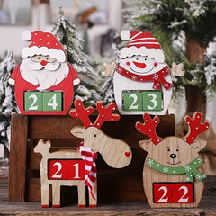 Desktop Christmas DIY Calendar Countdown Decoration Wooden Christmas Signs