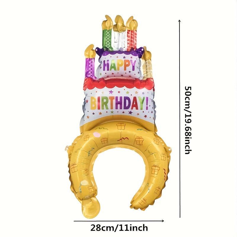Birthday Cake Hair Hoop Balloon Party Hat Balloon Decoration Supplies