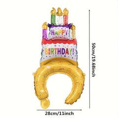 Birthday Cake Hair Hoop Balloon Party Hat Balloon Decoration Supplies