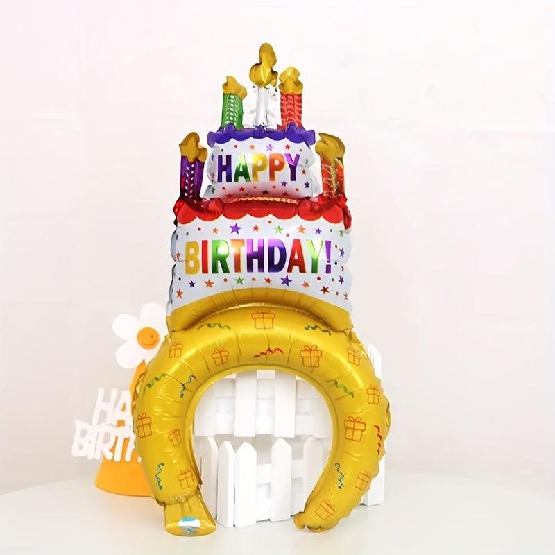 Birthday Cake Hair Hoop Balloon Party Hat Balloon Decoration Supplies