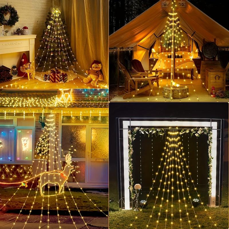 Solar Christmas Star String Light 180 LEDs Waterproof