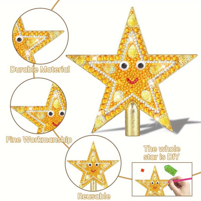 Christmas Diamond Painting Tree Top Star Glitter Golden Tree Star Sparkle