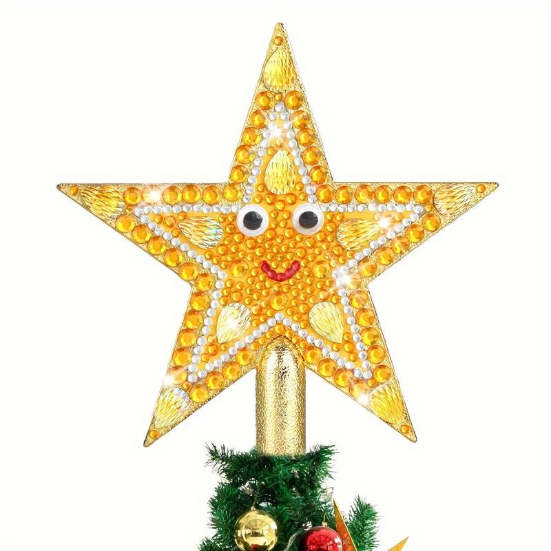 Christmas Diamond Painting Tree Top Star Glitter Golden Tree Star Sparkle
