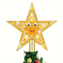 Christmas Diamond Painting Tree Top Star Glitter Golden Tree Star Sparkle