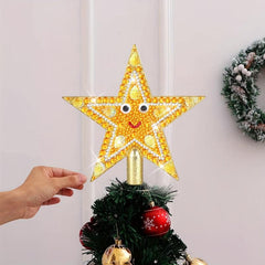 Christmas Diamond Painting Tree Top Star Glitter Golden Tree Star Sparkle