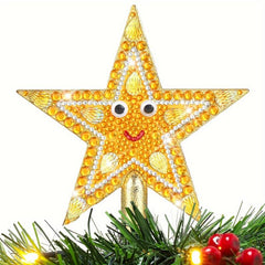 Christmas Diamond Painting Tree Top Star Glitter Golden Tree Star Sparkle