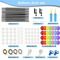 100pcs Rainbow Balloon Arch Kit 12ft Ballon Stand Frame
