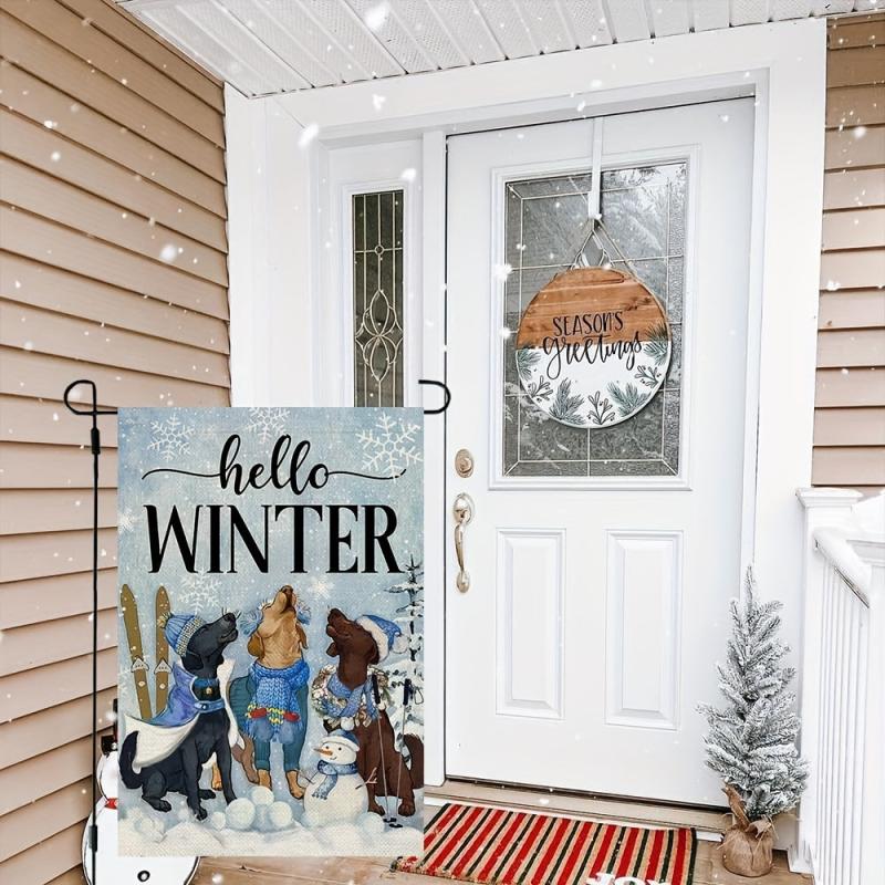 Dog Snowman Garden Flag 30 48X45 72 Cm