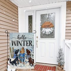 Dog Snowman Garden Flag 30 48X45 72 Cm