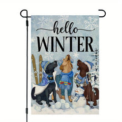 Dog Snowman Garden Flag 30 48X45 72 Cm